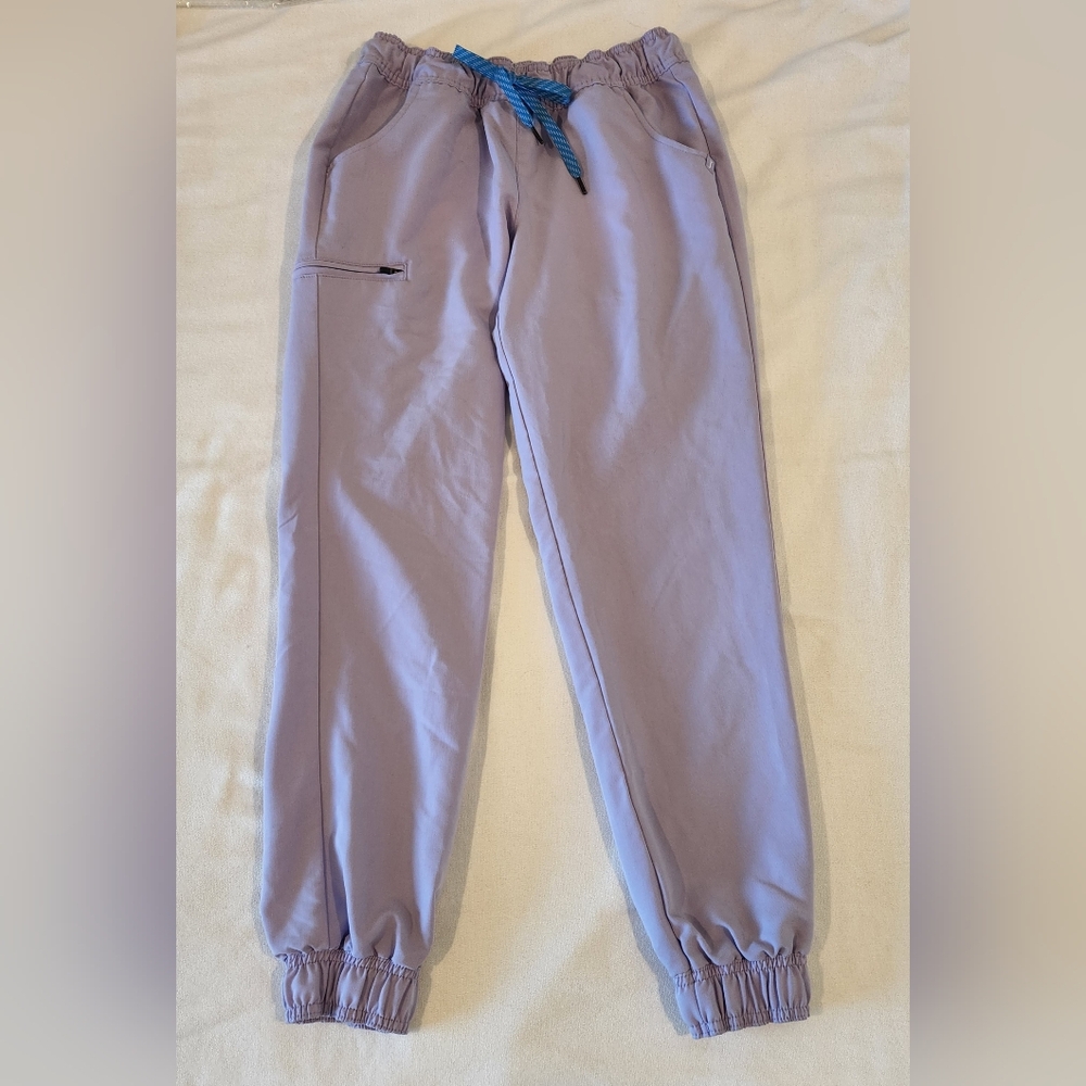 Jaanuu Women's 5-Pocket Scrub Jogger Pants Lavender Purple Size Small